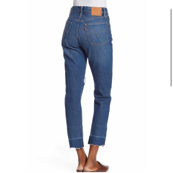 Levi’s 501 Premium Crop Button Fly Jeans in Bottom Line - Picture 2 of 14